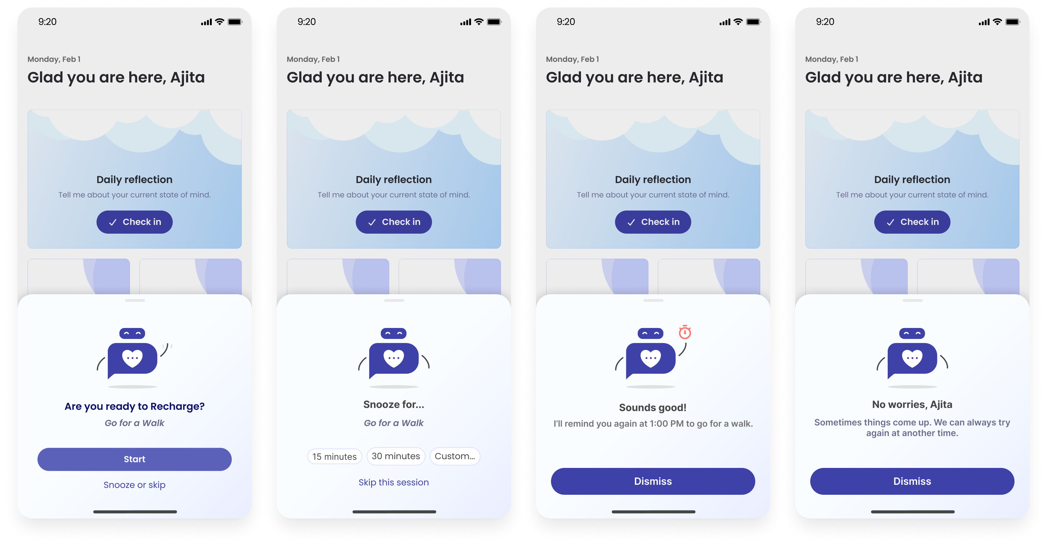 Recharge Feature with Adjustable Reminders